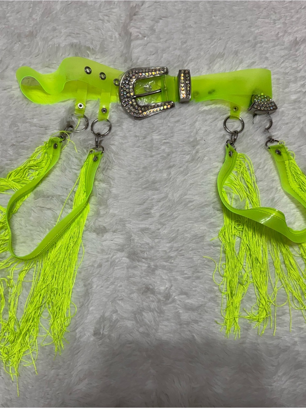 New L neon western belt cowgirl rave festival fringe costume dolls kill country